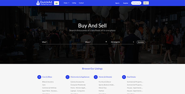 Material - Quickad Classified Ads Script Template Free Download
