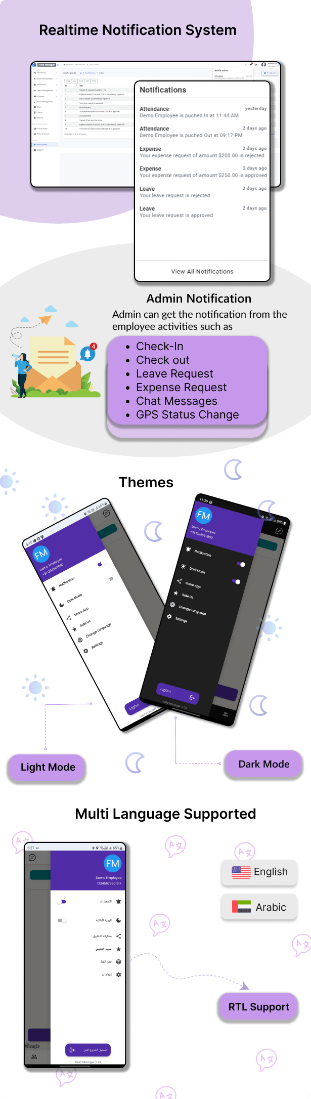 Field Manager Laravel + Flutter Field Employee tracking complete HRMS solution | Android + IOS - 2