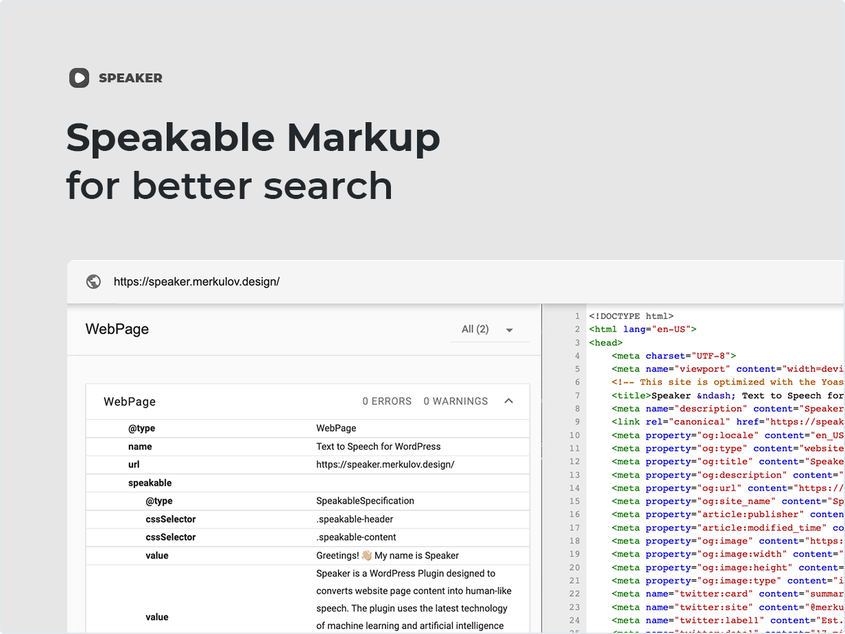 Speakable markup for better search performance