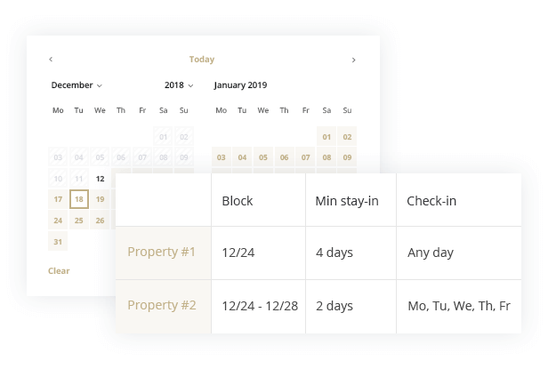 Block Rooms and Dates Selectively