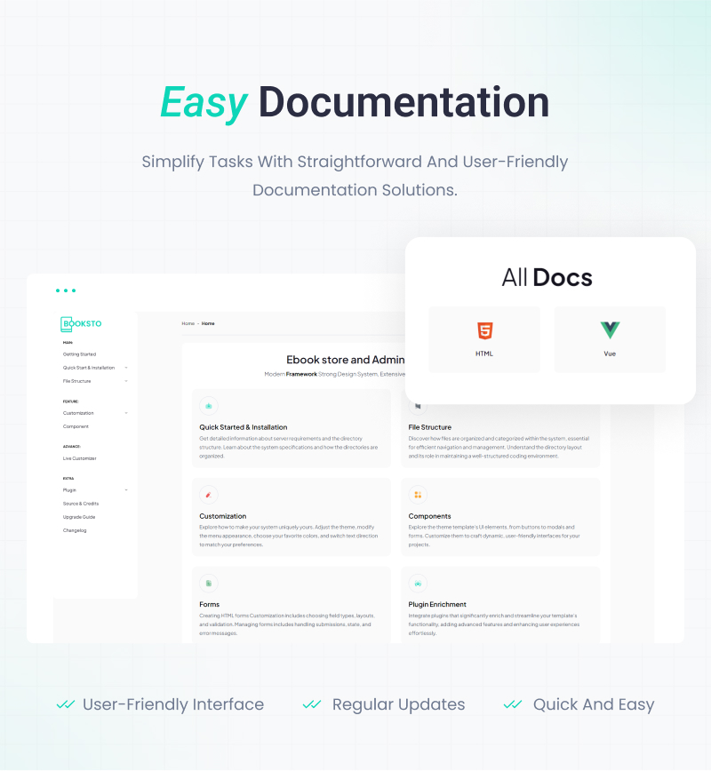 Booksto - VueJS, HTML Minimal Ebook Admin & Shop Template - 9