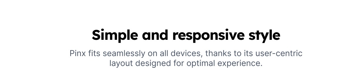 Pinx Admin Template - Responsive title Section