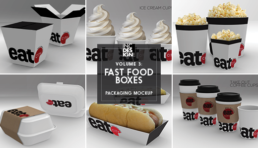 Download Fast Food Boxes Vol 3 Take Out Packaging Mock Ups By Ina717 Graphicriver PSD Mockup Templates