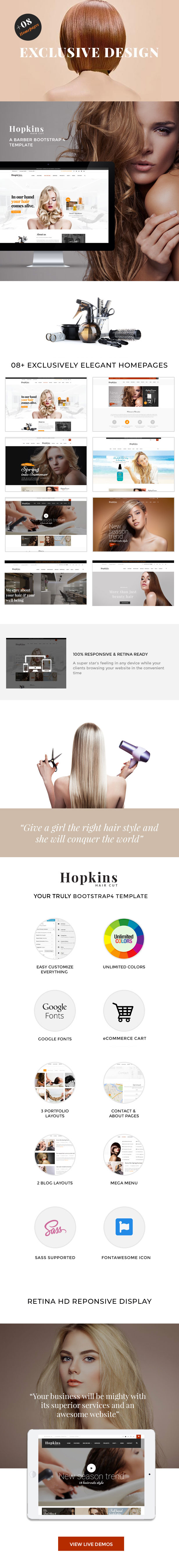 Barber Shop & Hair Salon HTML - Hopkins