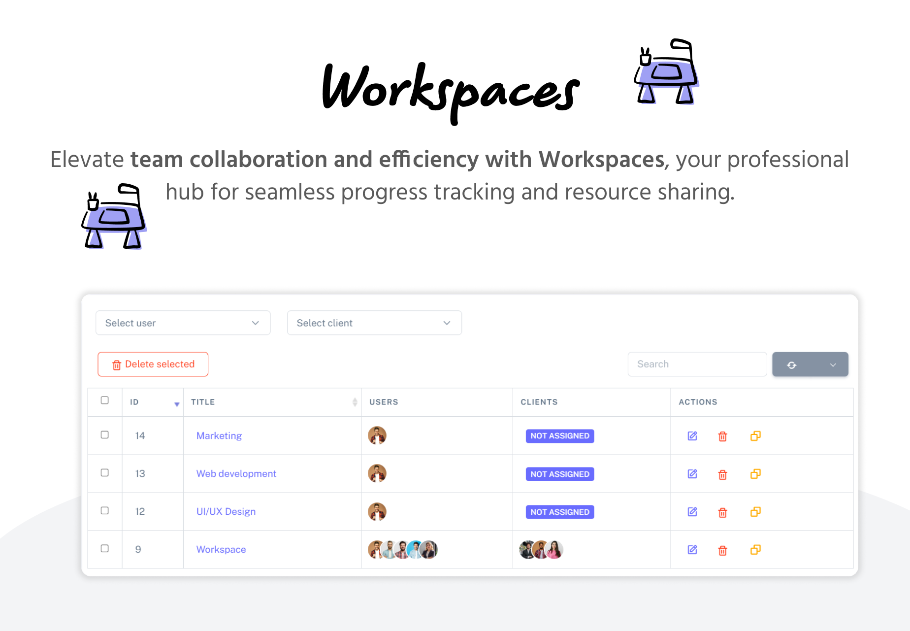 Workspaces - Taskify SaaS - Project Management, Task Management & Productivity Tool