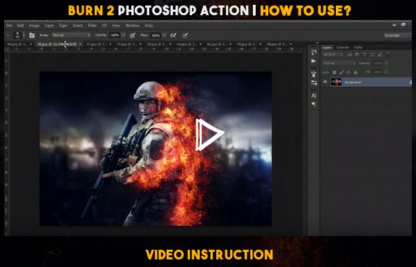 burn 2 photoshop action free download