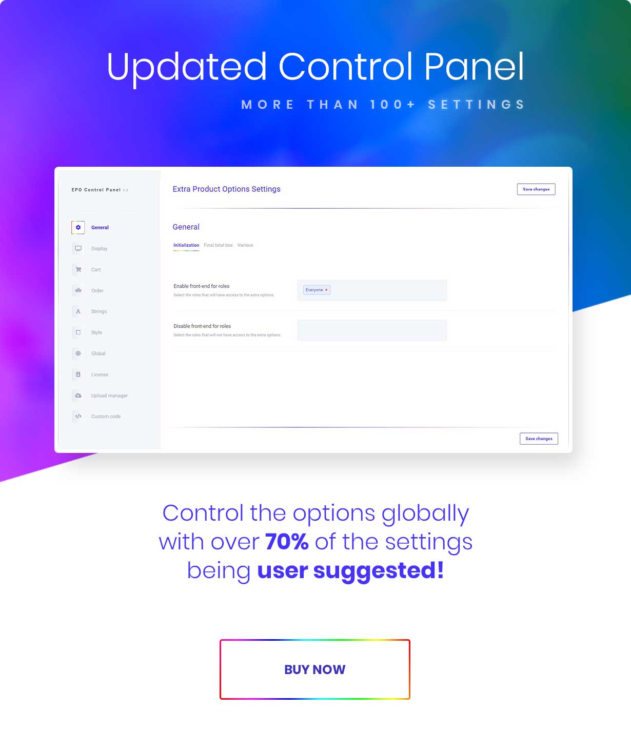 Updated Control Panel