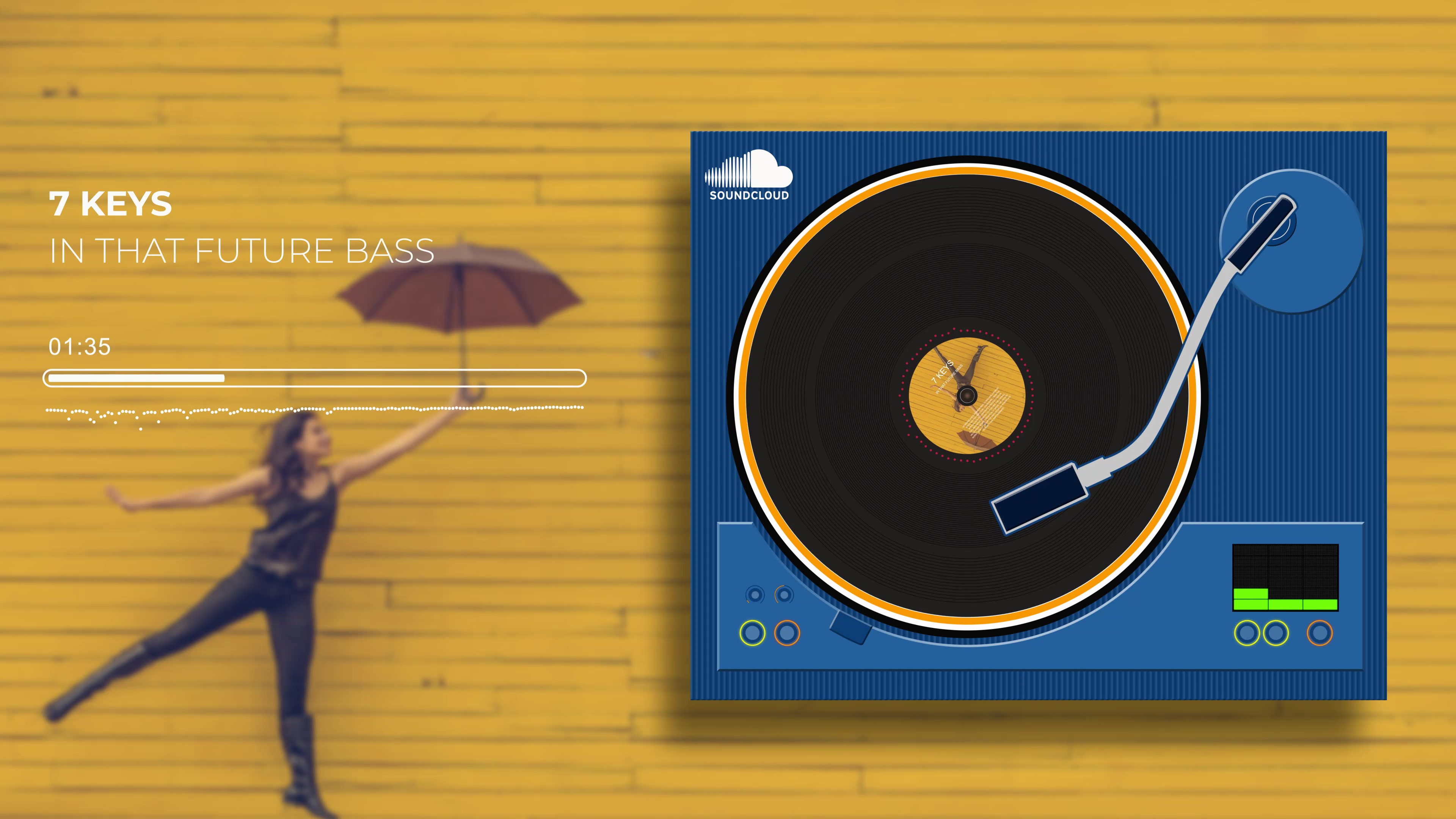 Audio React Spectrum Visualizer with Boombox, Cassette Tape, Vinyl Plate and Vinyl Player Equalizer - 7