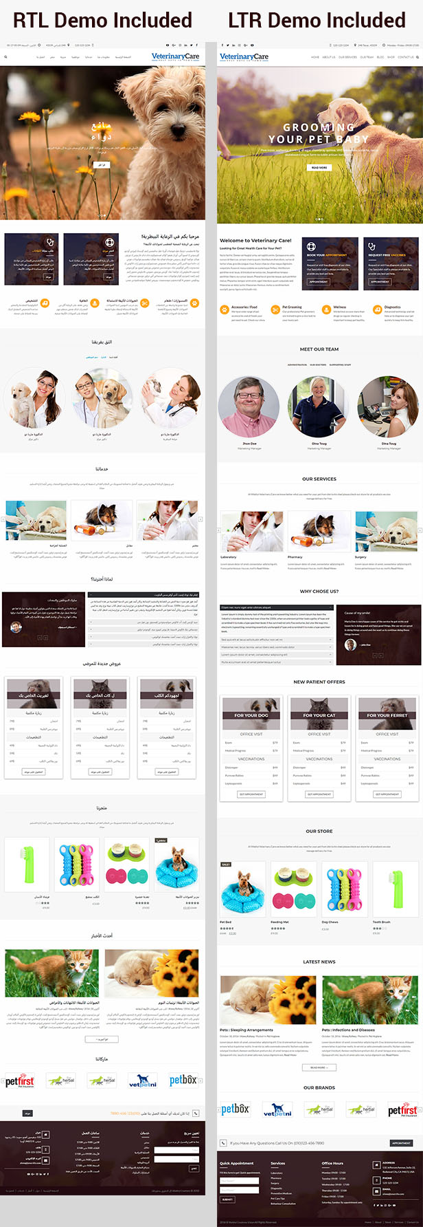 rtl veterinary WordPress Theme