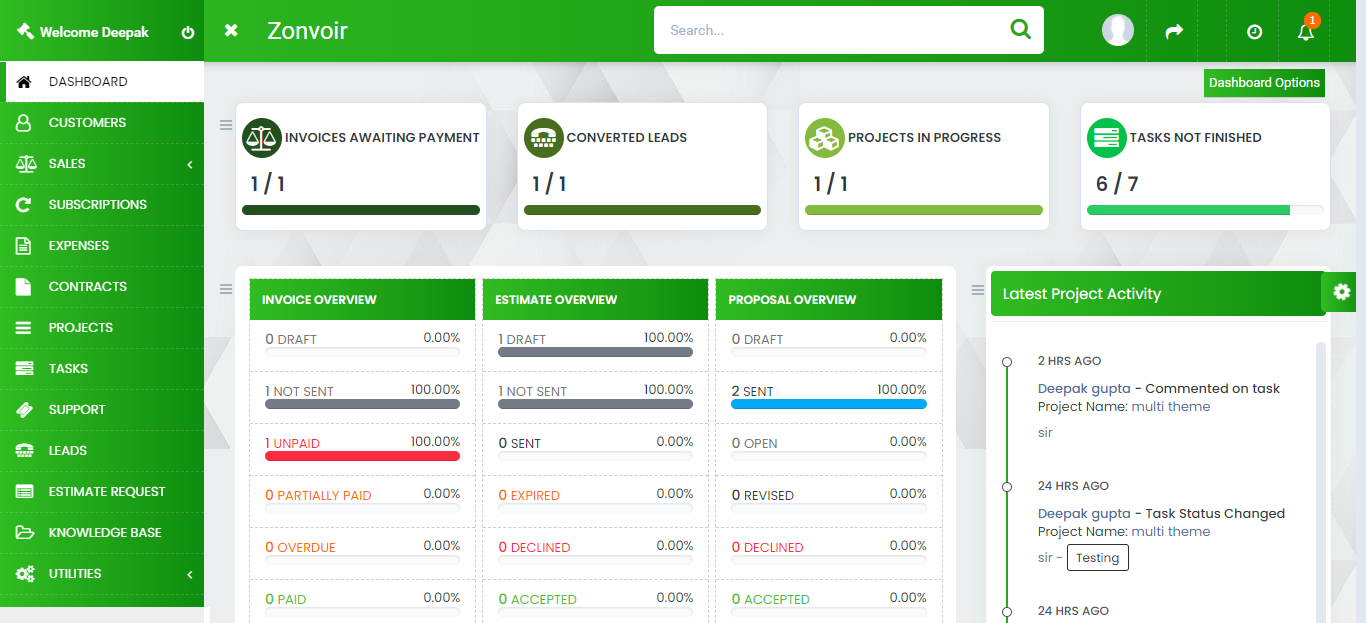 Perfex green theme