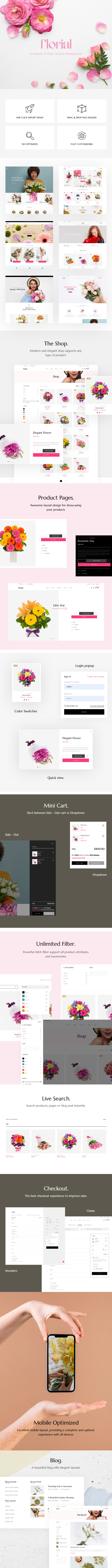 Flower Store WooCommerce WordPress Theme Florial Preview