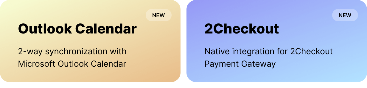 Booknetic - Outlook Calendar 2-way Sync & 2Checkout integrations