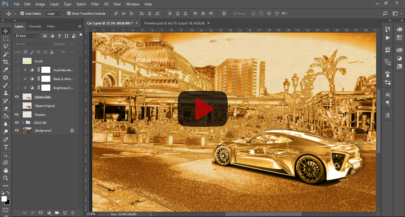 10 Gold Effect Photoshop Action - 1
