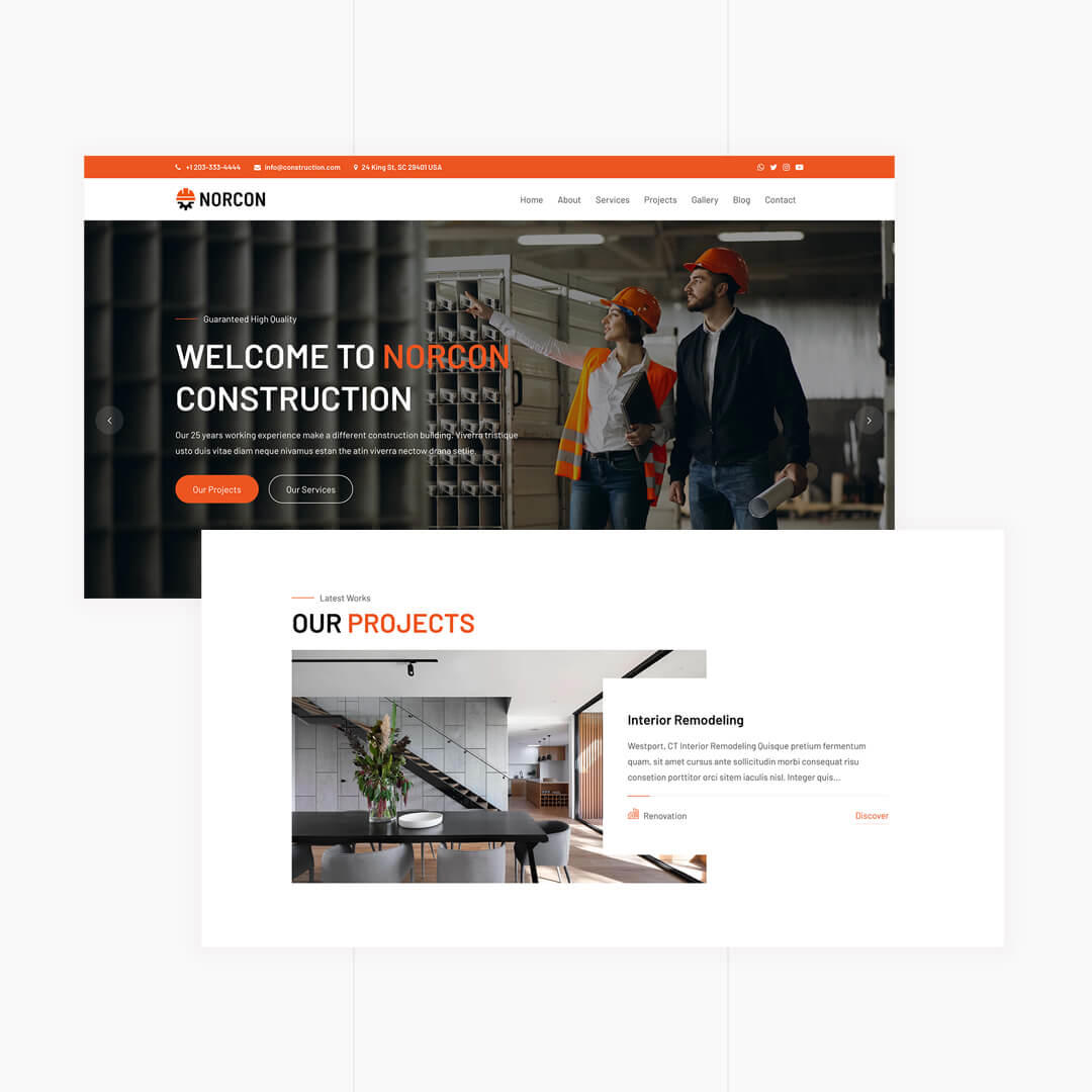 Norcon - Construction Renovation WordPress Theme