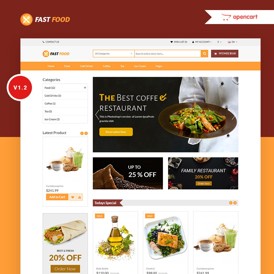 Drug, Organic & Food Store e-Commerce OpenCart 3.x Ready Theme - 2