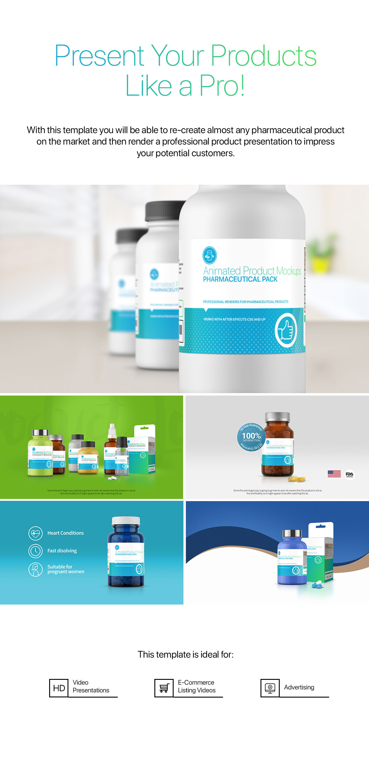 Download VIDEOHIVE ANIMATED PRODUCT MOCKUPS - PHARMACEUTICAL PACK - Download Free After effects Templates