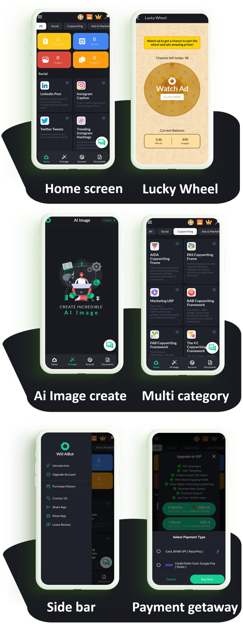 Will AI bot - ChatGPT AI Content writer App | AI Image AI | Lucky Wheel & Scratch Payment gateway - 6