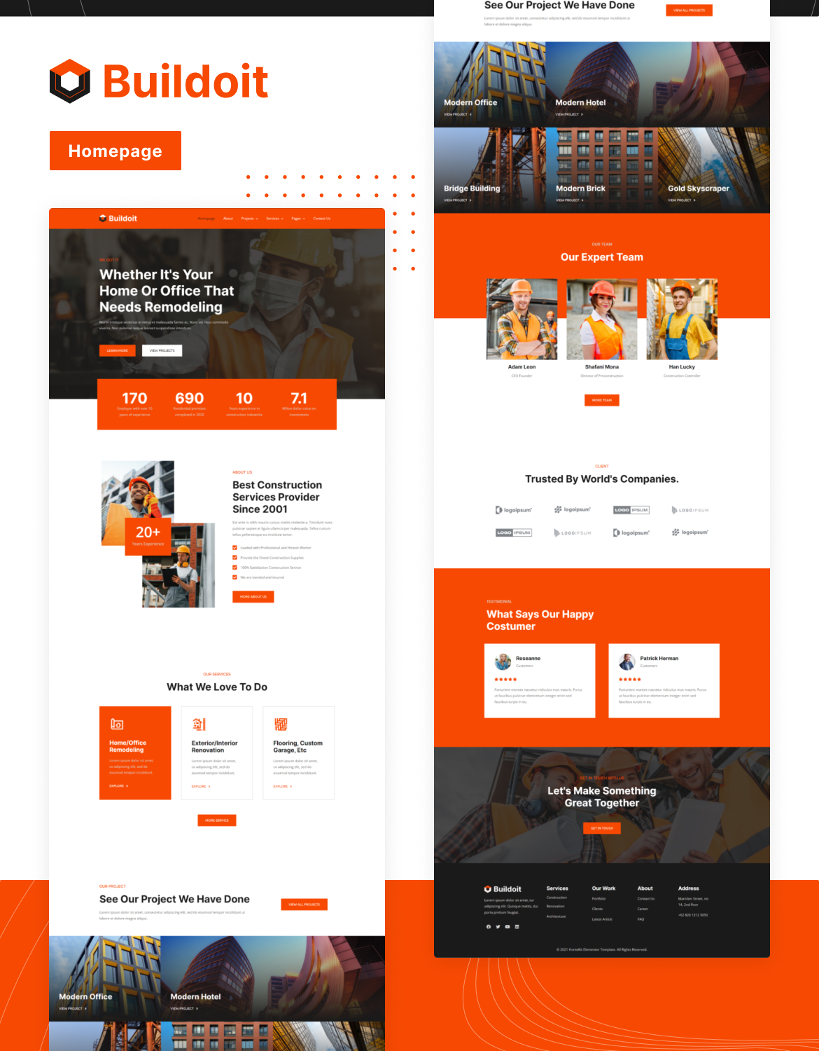 Buildoit | Construction & Building Elementor Template Kit - 1