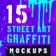 15 street art graffiti mockups pack