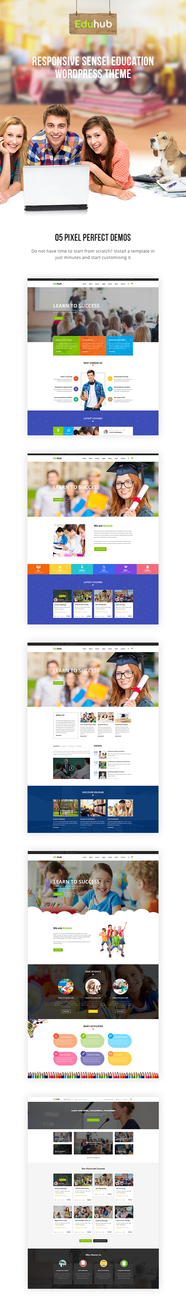 Eduhub - Responsive Sensei Education WordPress Theme - 3