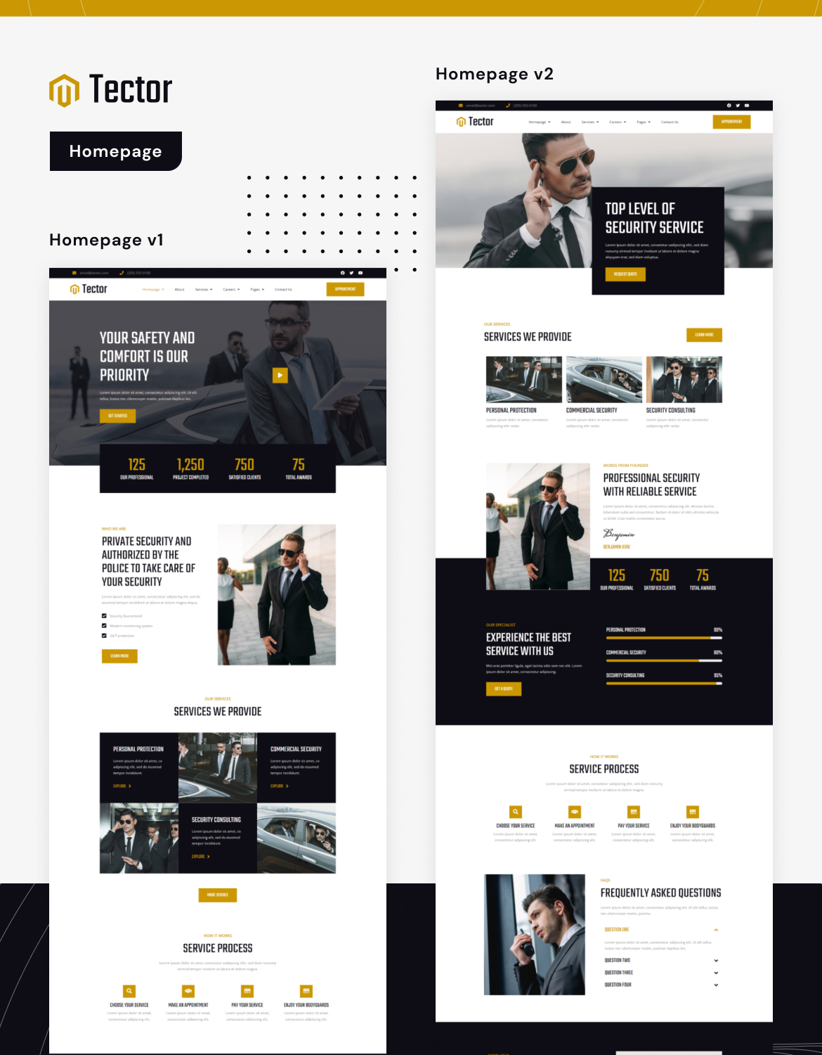 Tector | Bodyguard & Security Agency Elementor Template Kit - 1