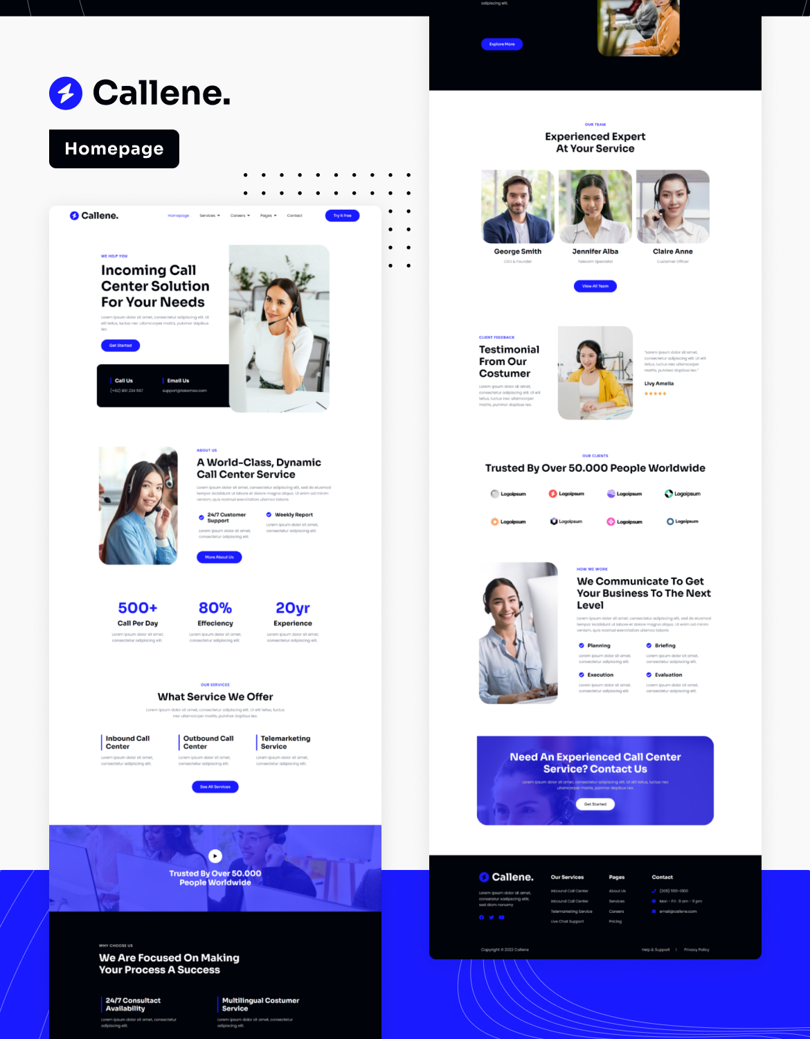 Callene | Call Center Service & Telemarketing Elementor Template Kit - 1