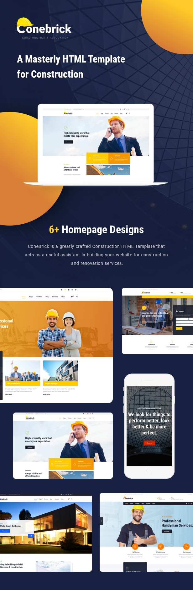 Conebrick - A Masterly HTML Template for Construction - 1
