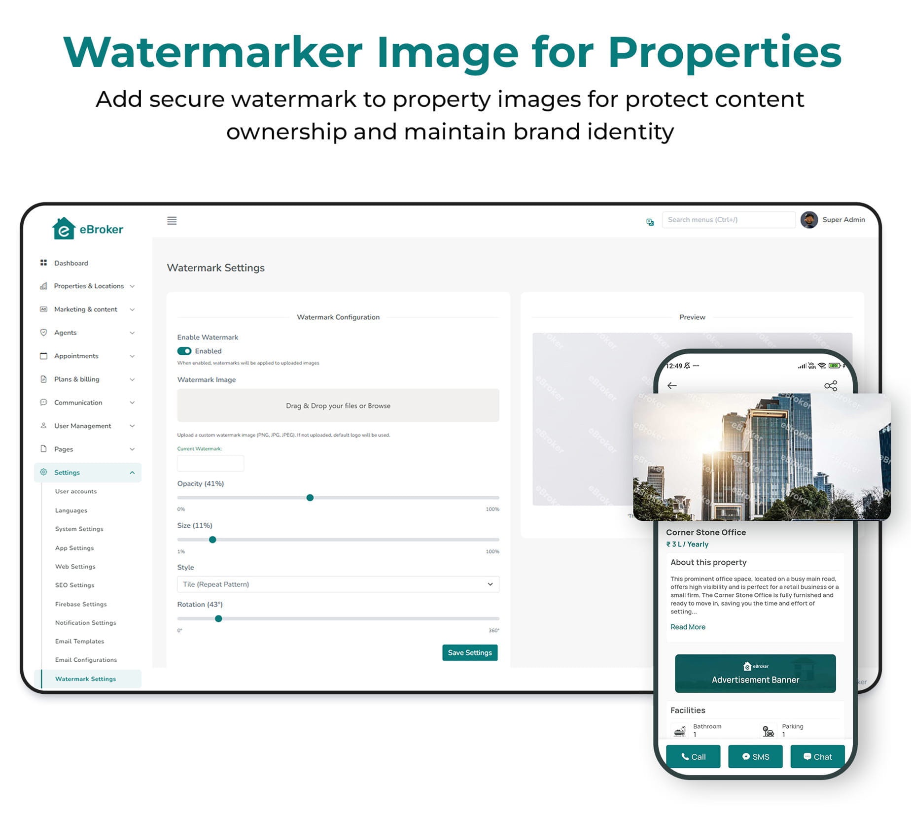 Watermark - Real estate mobile app template