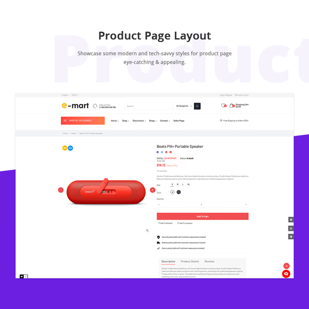Bicomart - well-design seller vendor detail page layouts - Marketplace Website Template