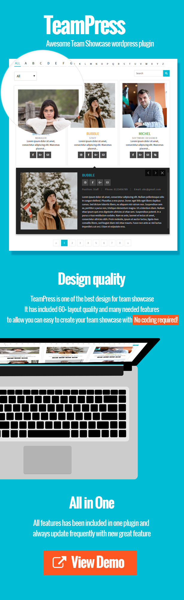 TeamPress - Team Showcase plugin - 1