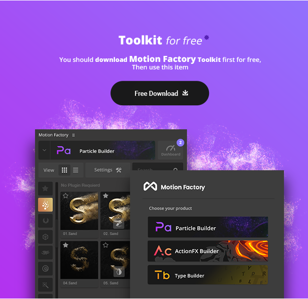 Particle Builder | Elemental Gear: Fire Sand Smoke Particular Presets 14664200 - Free After Effects Template [Last Update 21 September 17]