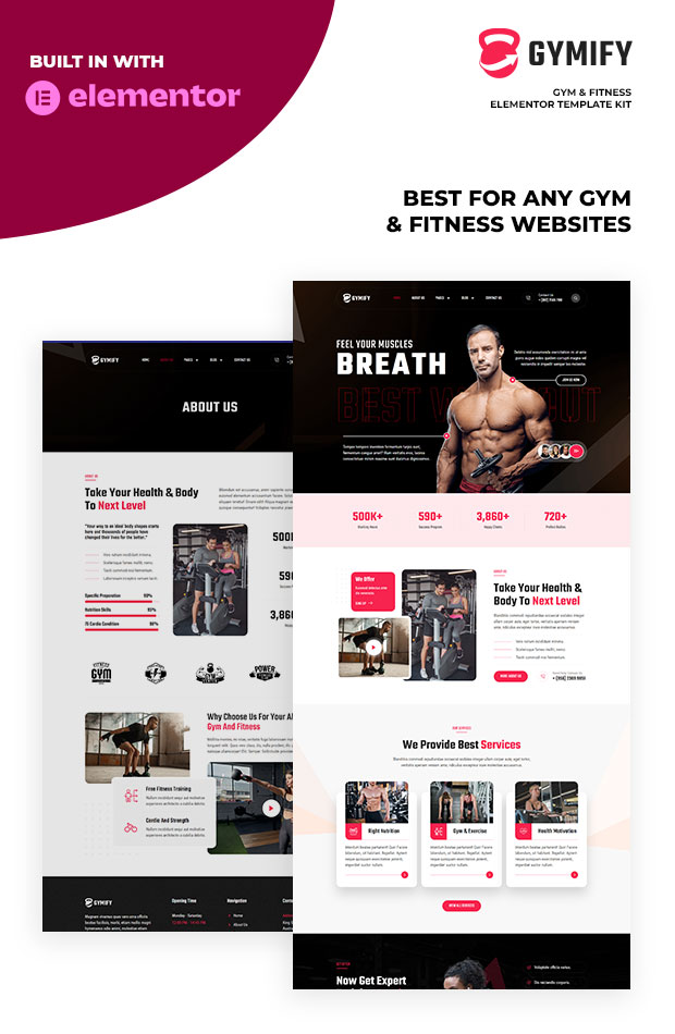 gymify home pages