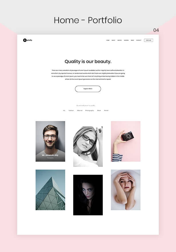 Rainfo - Minimal Creative Portfolio for Freelancers & Agencies - 5