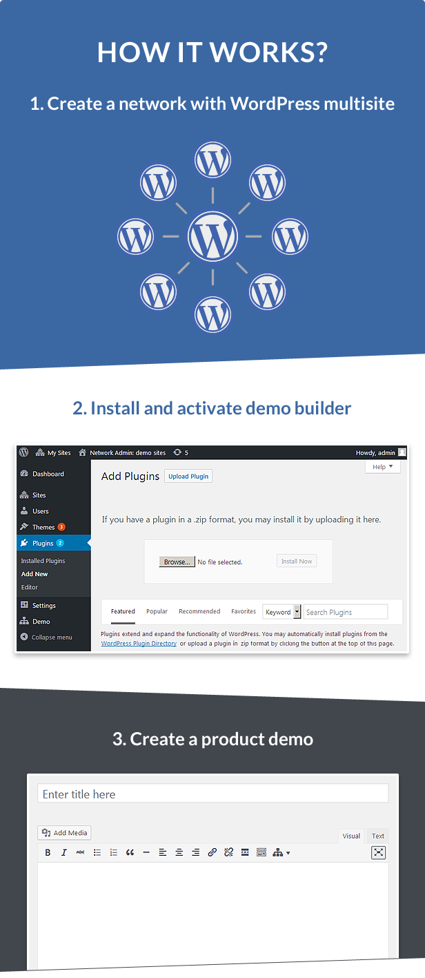 Construtor de demonstração para qualquer produto WordPress - 2