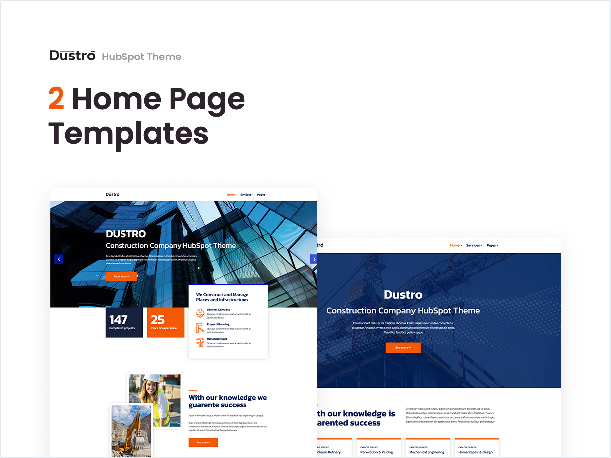 Dustro – Construction Company HubSpot Theme