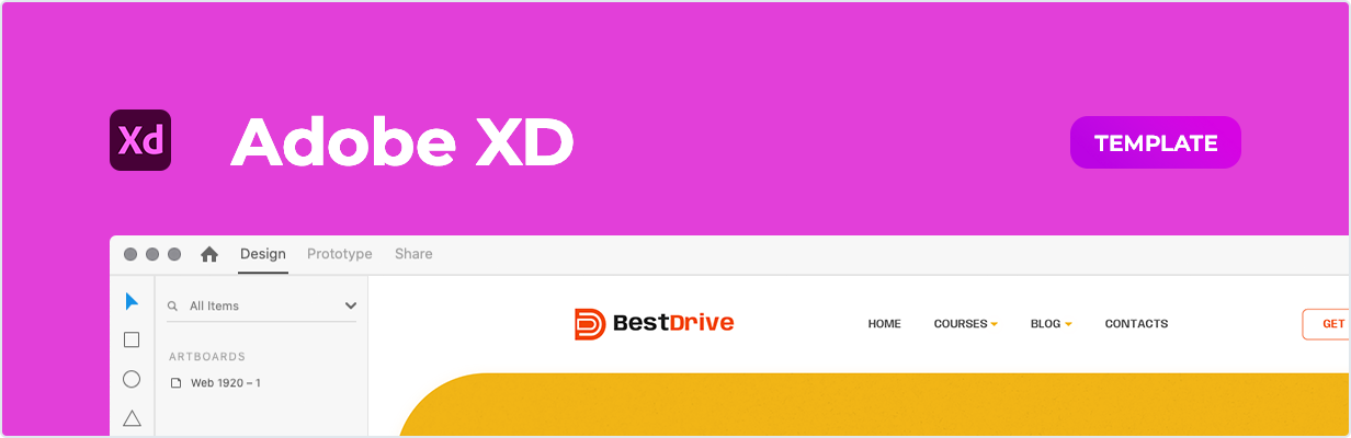 BestDrive – Driving School Template for Adobe XD