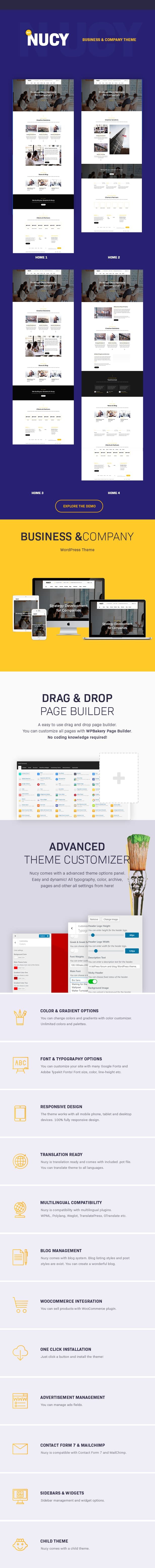 Nucy - Business & Company WordPress Theme - 1