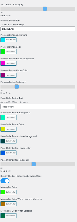 WooCommerce All In One Cart Checkout Customizer Controls