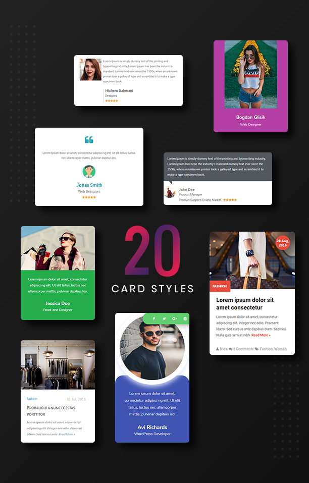 20 Card Styles - Card Elements Pro for Elementor