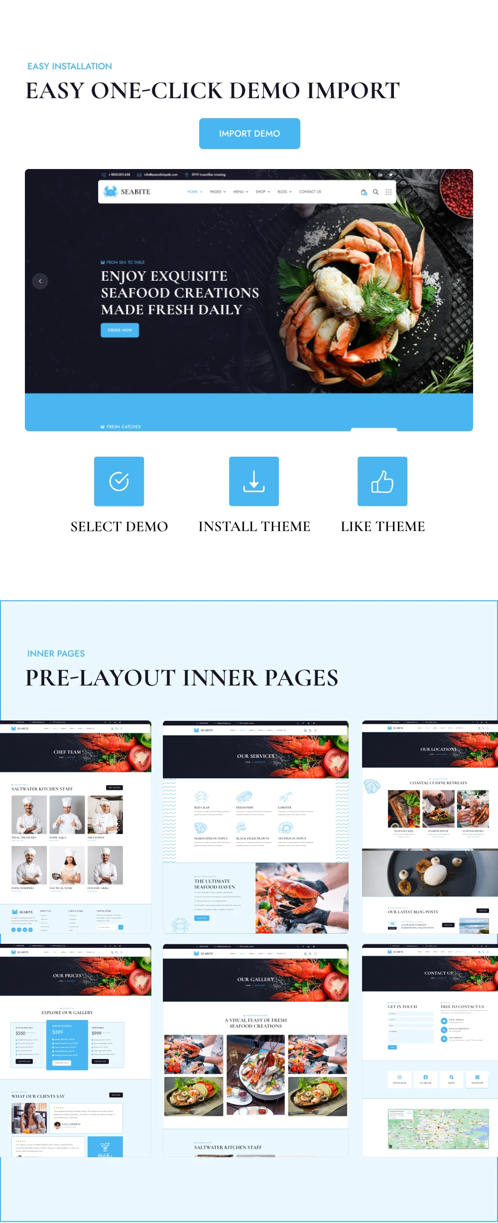 Seabite - Seafood Restaurant WordPress Theme