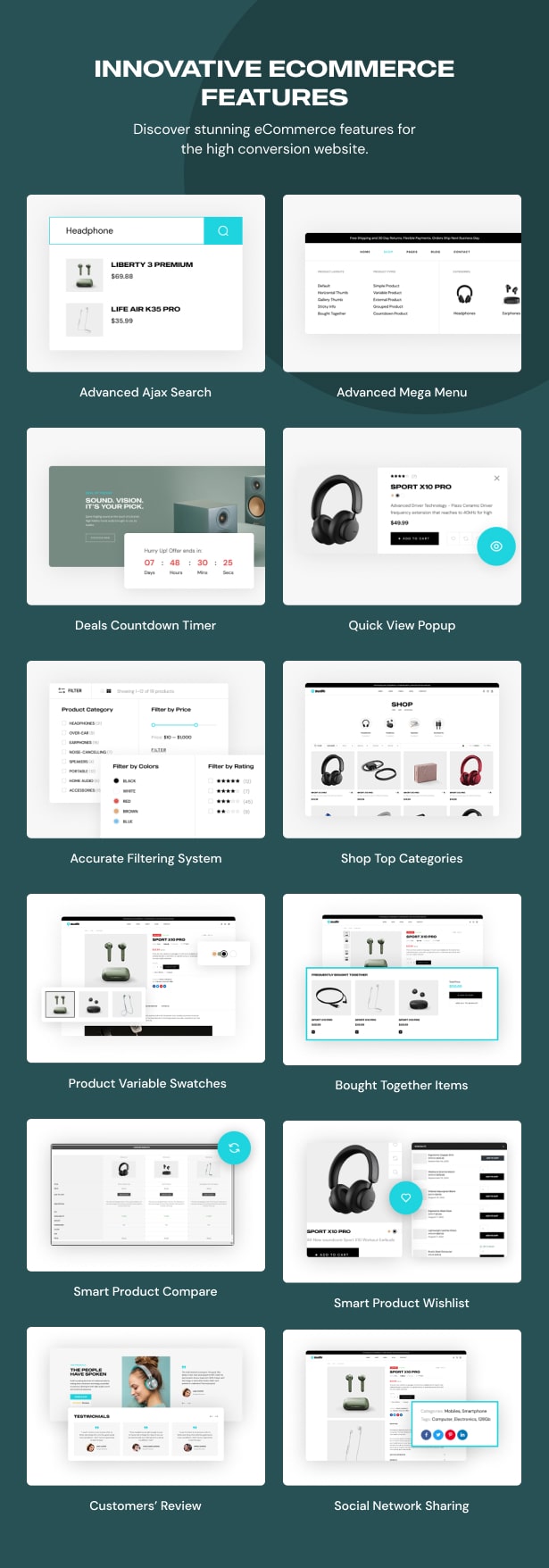 Audib - Audio Store WooCommerce Theme eCommerce Features