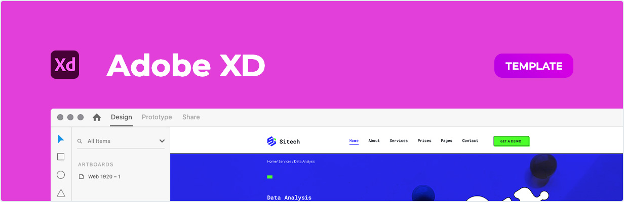 Sitech – SaaS Company Template for XD