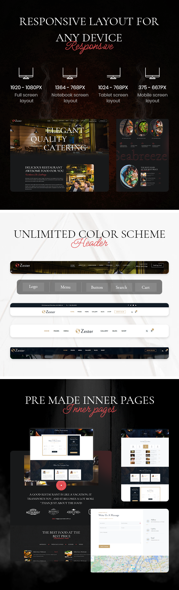 Zester Restaurant and Cafe HTML5 Template