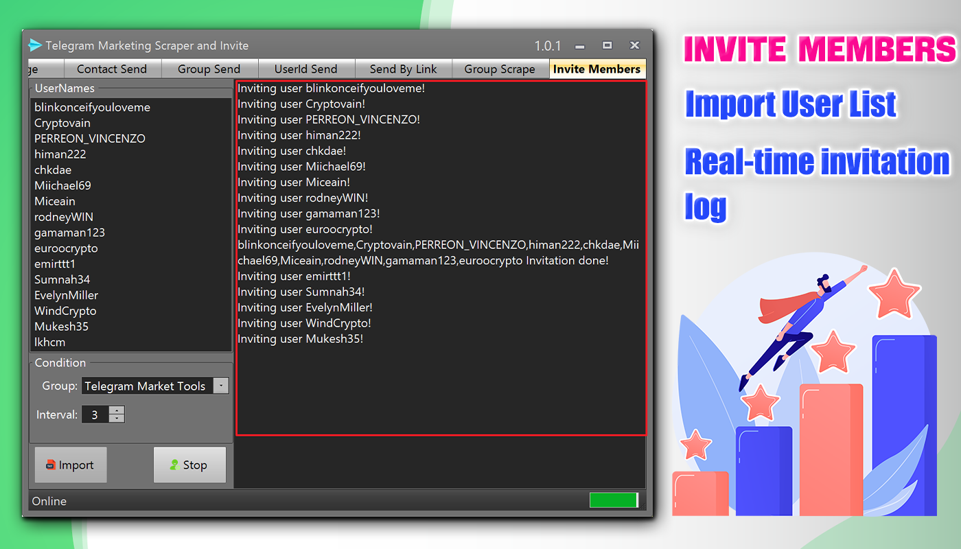 Telegram Marketing Scraper and Invite |Group|Channel|Users|Bulk Sender 5.0.1