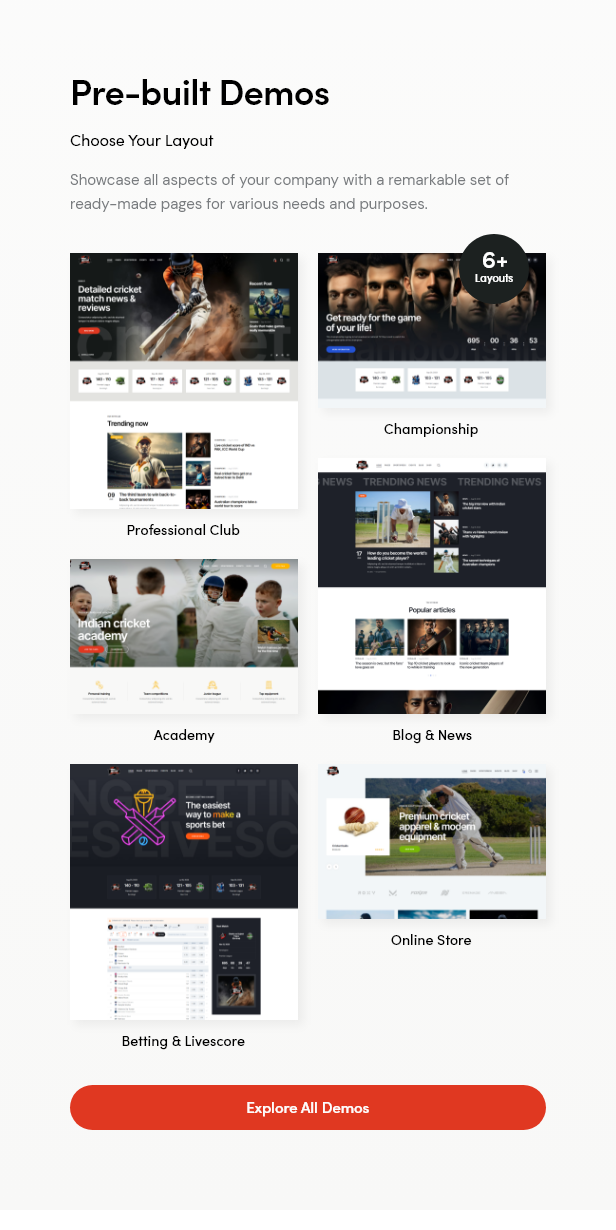 Spin - Cricket Team Sports WordPress Theme + AI