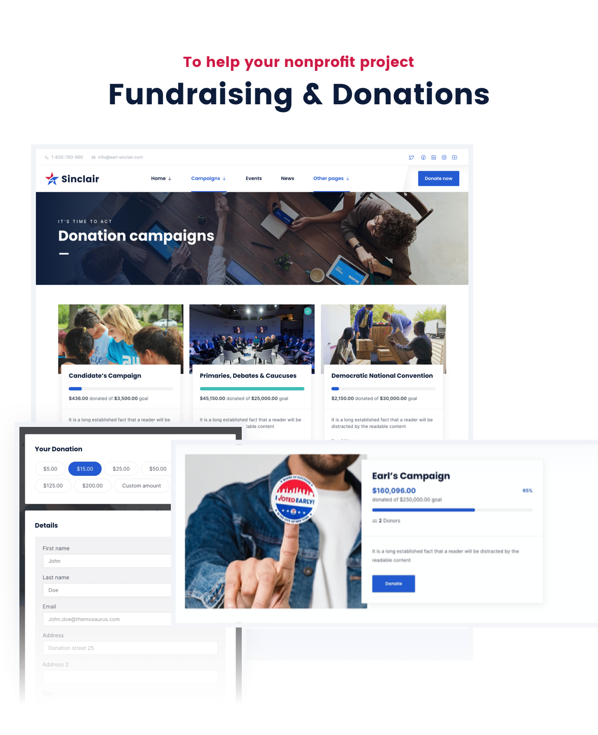 Sinclair - Political Fundraising & Donations WordPress Theme - 4