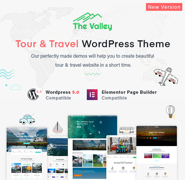 Valley - Tour & Travel Agency WordPress Theme - 1