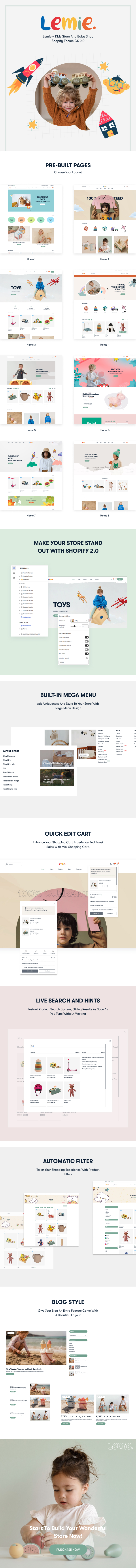 Lemie – Kids Store and Baby Shop Shopify Theme OS 2.0 - 1