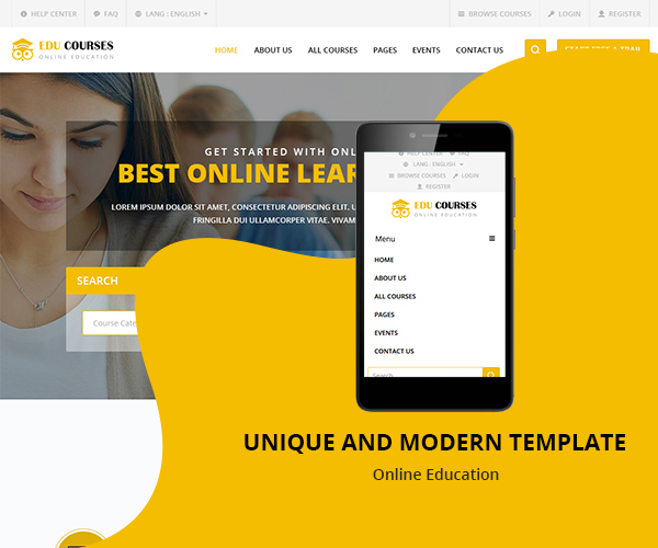 Education course html template
