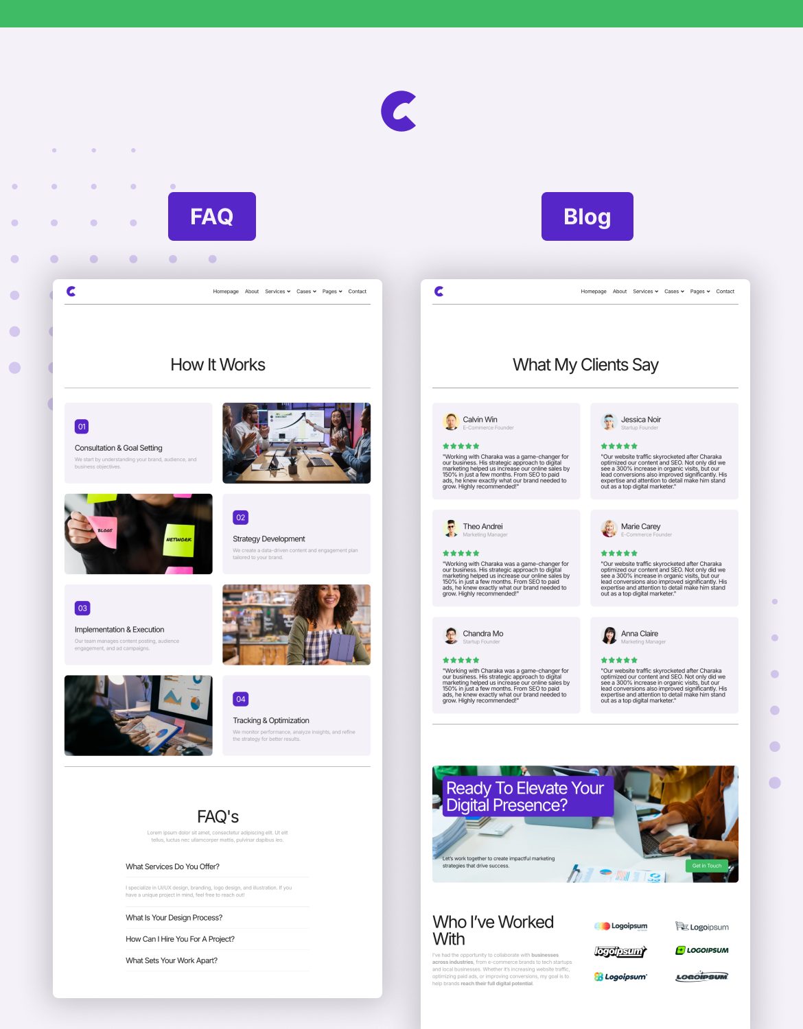 Charaka - Digital Marketer Portfolio Elementor Pro Template Kit - 5